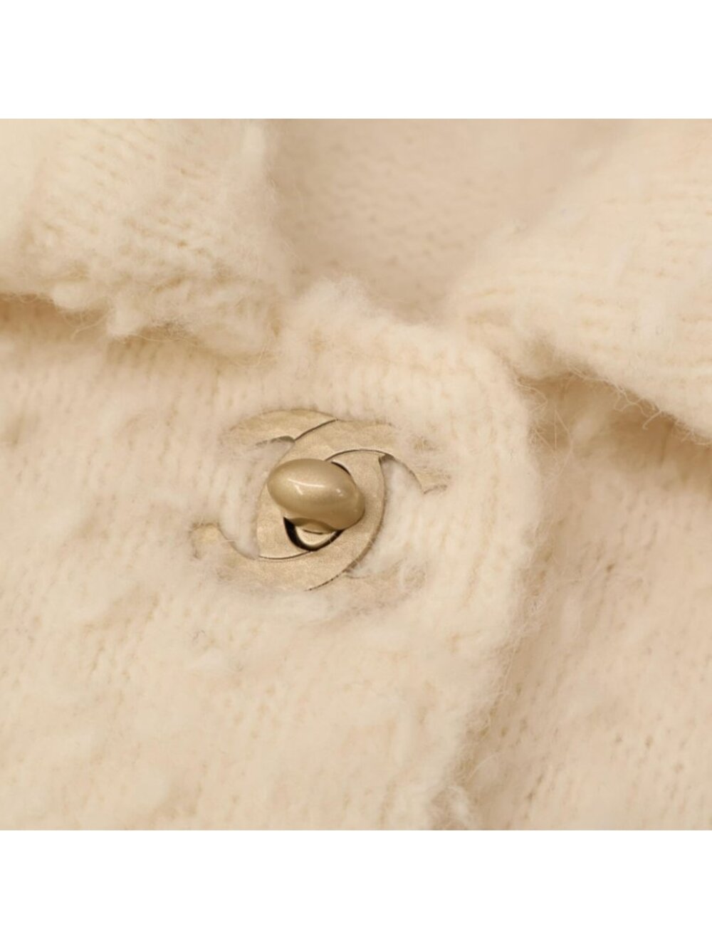 Chanel CC Logo Turnlock Alpaca Knit Jacket 34 - Picture 9 of 11